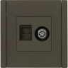 Двойная розетка TV+RJ45 IEK FORTEPIANO категория 5E FP336 серый FP-AK20-1-K03