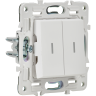 Выключатель 2-клавишный с индикацией IEK SKANDY 10А SK-V09W арктический белый SK-V20-1-10-K01